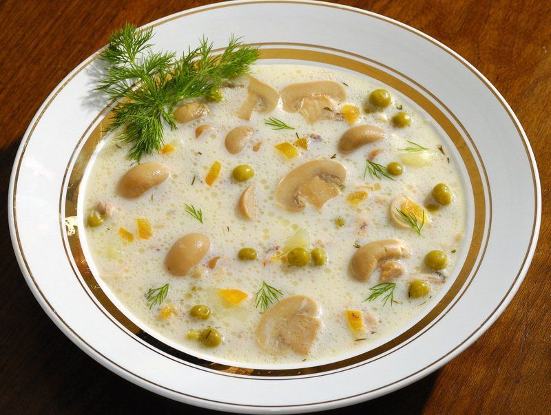Суп-крем из белых грибов с плавленым сыром